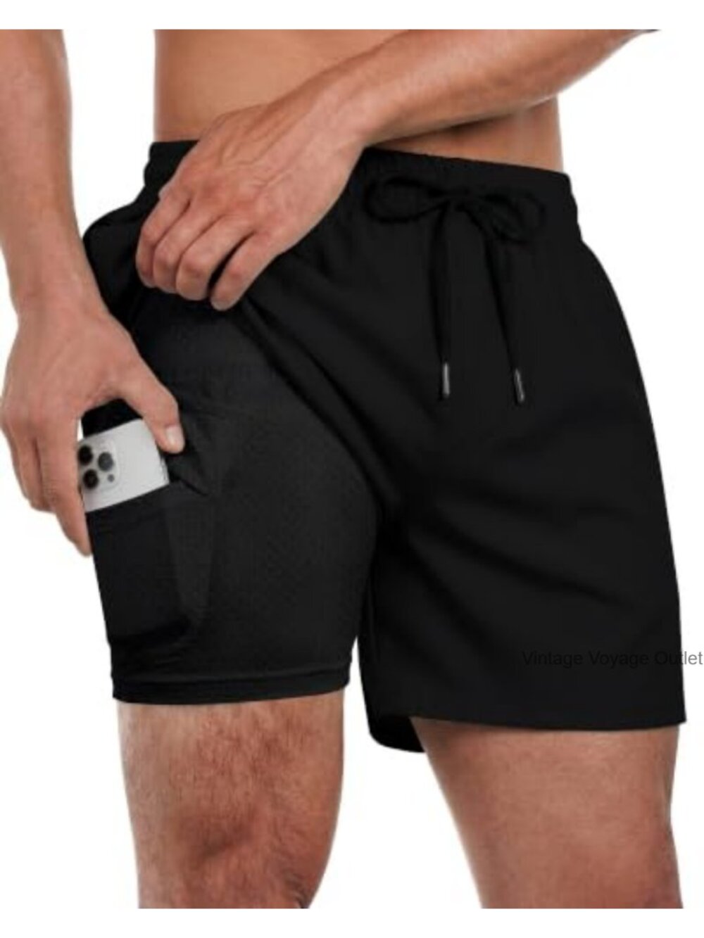 Men's Swim Trunks 5" Inseam with Liner Quick Dry Zipper Pockets
